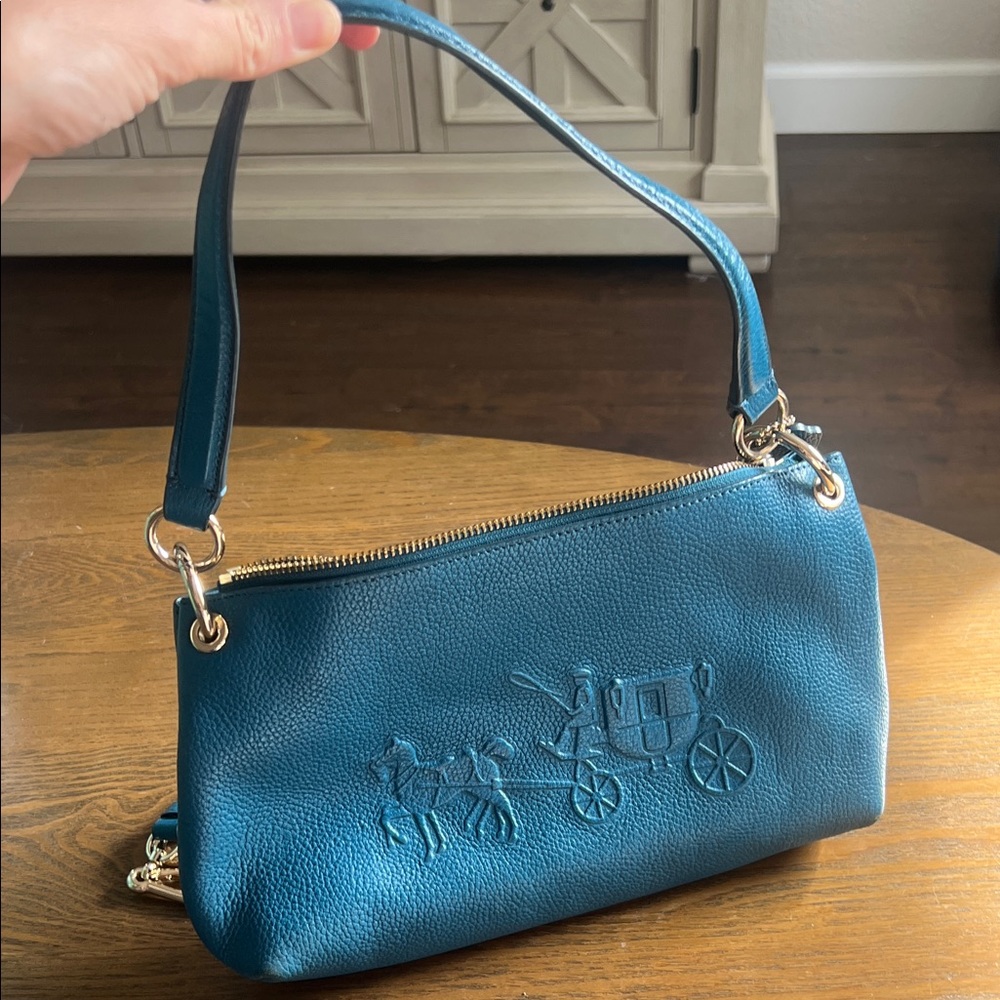 Coach Blue Leather Shoulder Bag